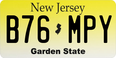 NJ license plate B76MPY