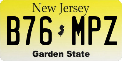 NJ license plate B76MPZ