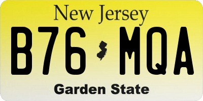 NJ license plate B76MQA