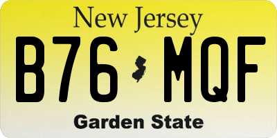NJ license plate B76MQF