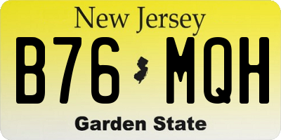 NJ license plate B76MQH