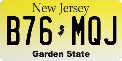 NJ license plate B76MQJ