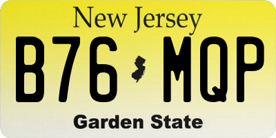 NJ license plate B76MQP