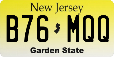 NJ license plate B76MQQ