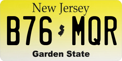 NJ license plate B76MQR