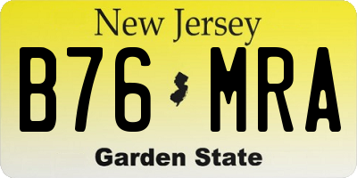 NJ license plate B76MRA