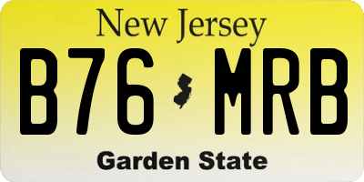 NJ license plate B76MRB