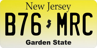 NJ license plate B76MRC