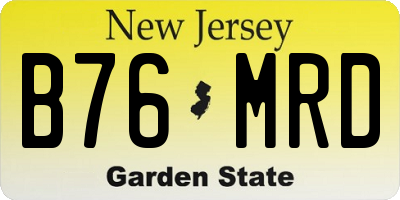 NJ license plate B76MRD