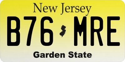 NJ license plate B76MRE