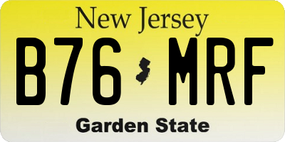 NJ license plate B76MRF