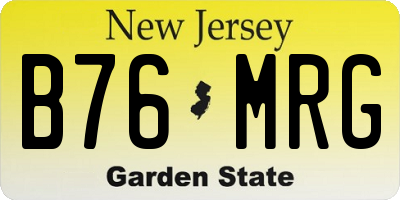 NJ license plate B76MRG