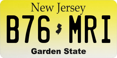 NJ license plate B76MRI