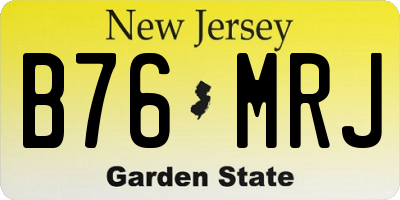 NJ license plate B76MRJ