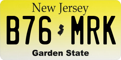 NJ license plate B76MRK