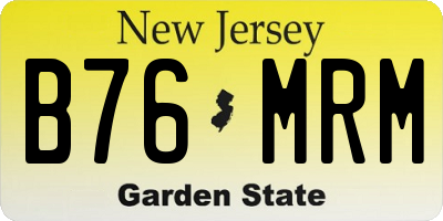 NJ license plate B76MRM