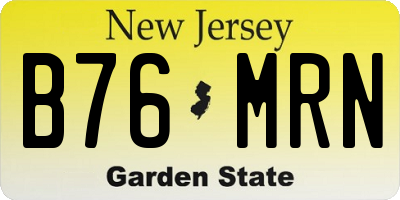 NJ license plate B76MRN