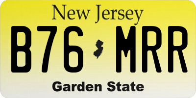 NJ license plate B76MRR