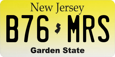 NJ license plate B76MRS