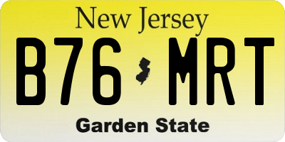 NJ license plate B76MRT