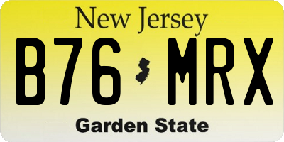 NJ license plate B76MRX