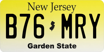NJ license plate B76MRY