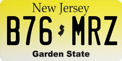 NJ license plate B76MRZ