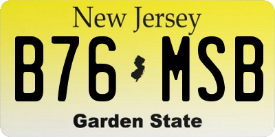 NJ license plate B76MSB
