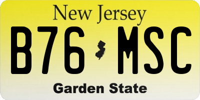 NJ license plate B76MSC