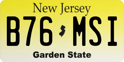 NJ license plate B76MSI
