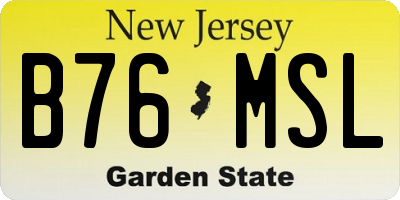 NJ license plate B76MSL