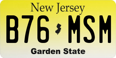 NJ license plate B76MSM