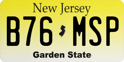 NJ license plate B76MSP