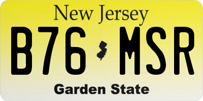 NJ license plate B76MSR