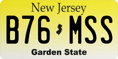 NJ license plate B76MSS