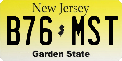 NJ license plate B76MST