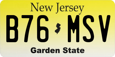 NJ license plate B76MSV