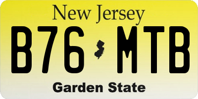 NJ license plate B76MTB