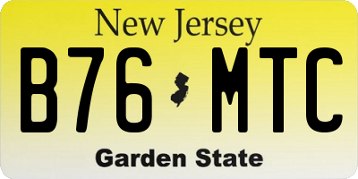 NJ license plate B76MTC