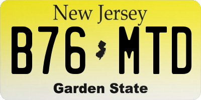 NJ license plate B76MTD