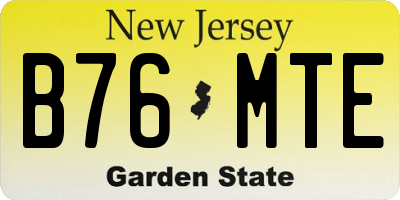 NJ license plate B76MTE