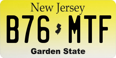 NJ license plate B76MTF