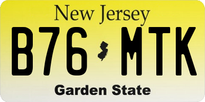 NJ license plate B76MTK