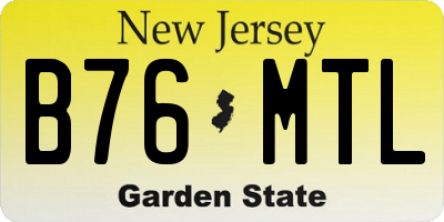 NJ license plate B76MTL