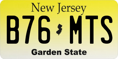 NJ license plate B76MTS