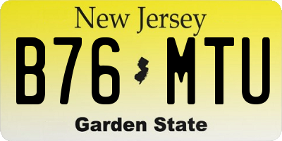 NJ license plate B76MTU
