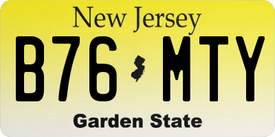NJ license plate B76MTY