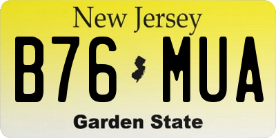 NJ license plate B76MUA