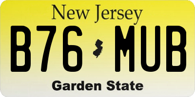 NJ license plate B76MUB