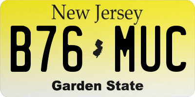 NJ license plate B76MUC